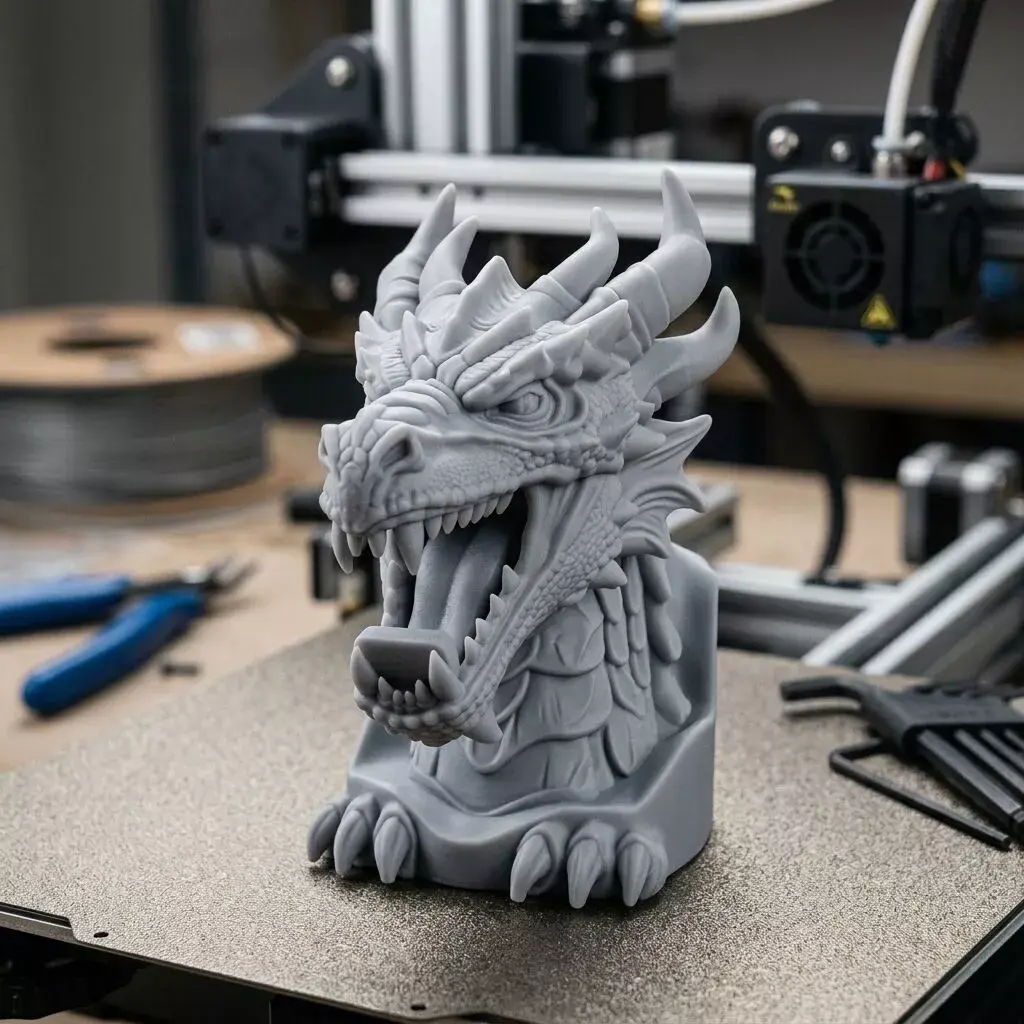 Ancient Fantasy Dragon Statuette 3D print model