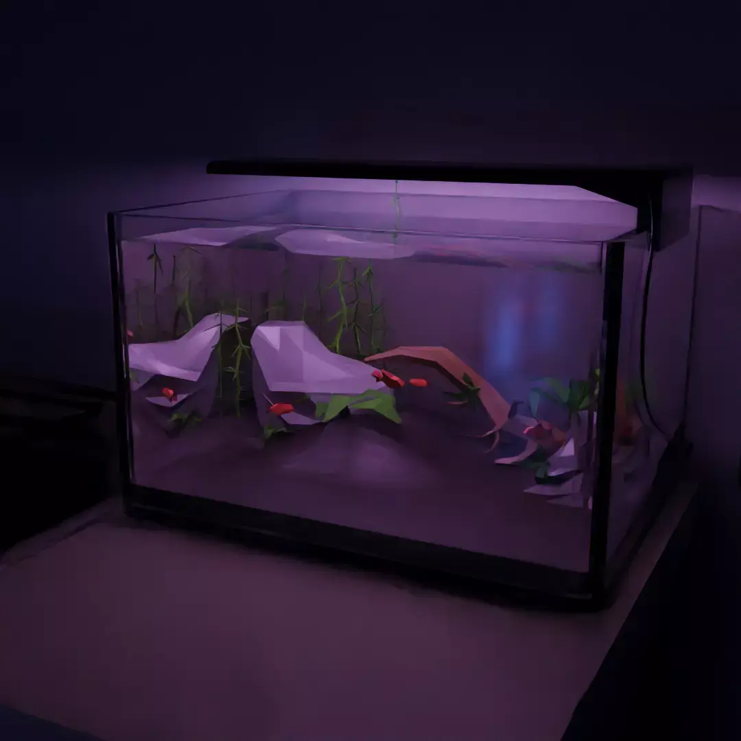 Aquarium Low poly Free low-poly 3D model