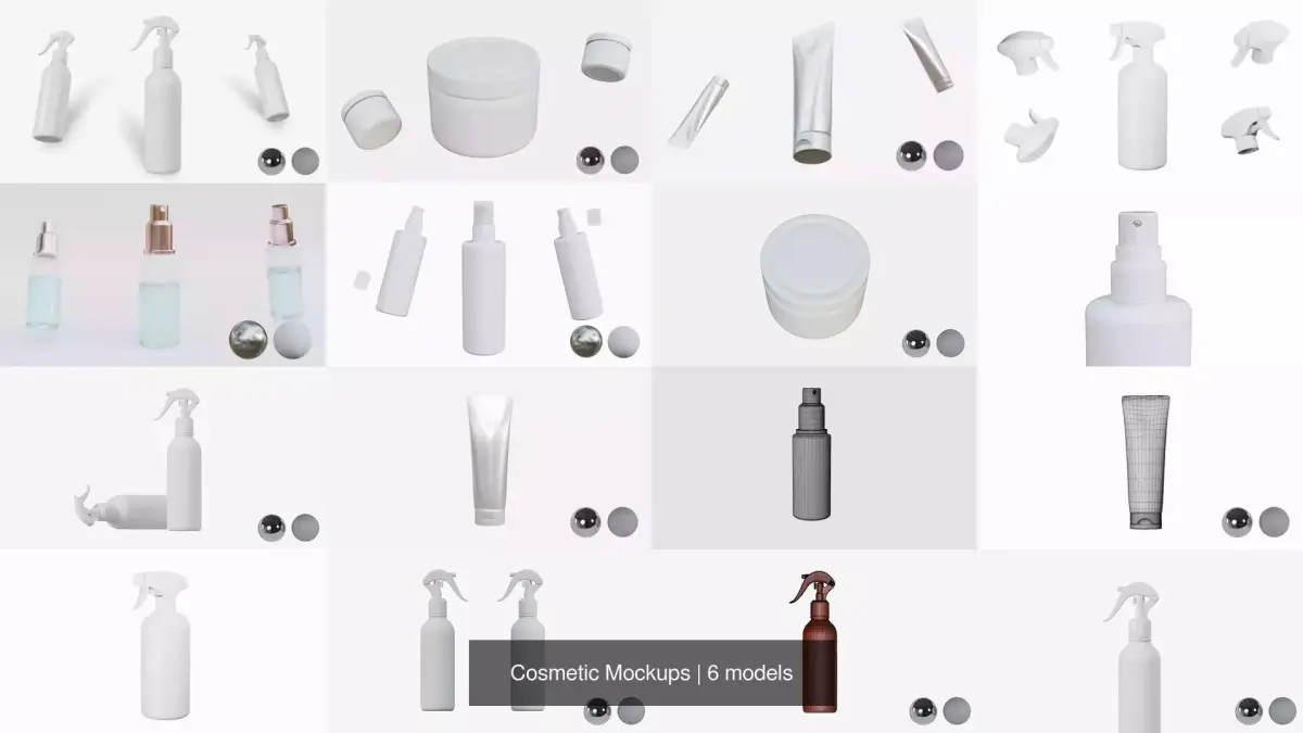 Cosmetic Mockups 3D Model Pack