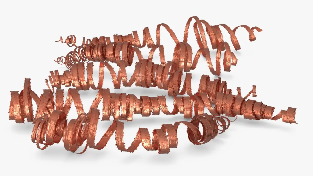 Spiral Copper Shavings from Lathe Operation 3D model