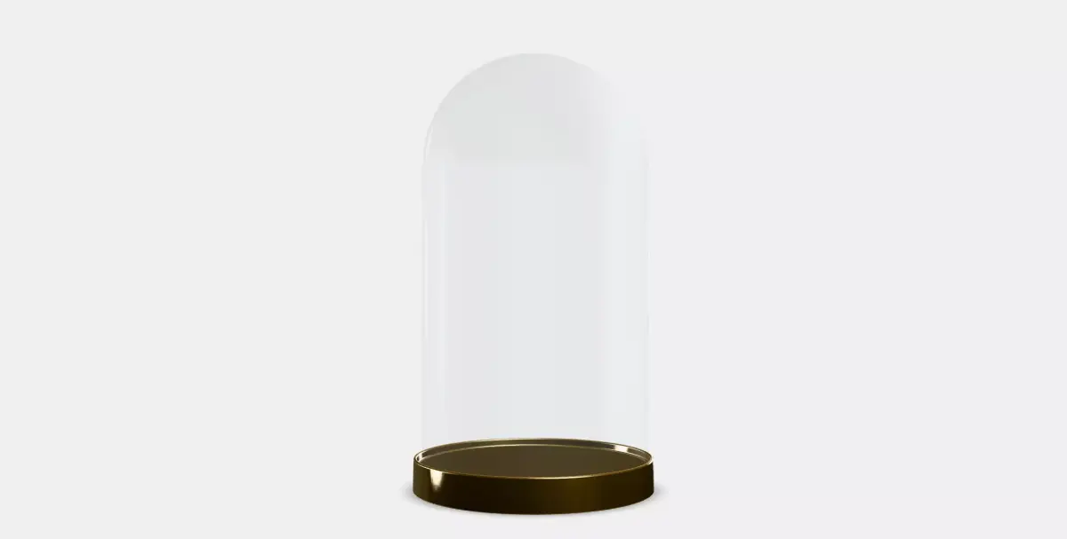 BEGAVNING Glass dome with base 1 3D model