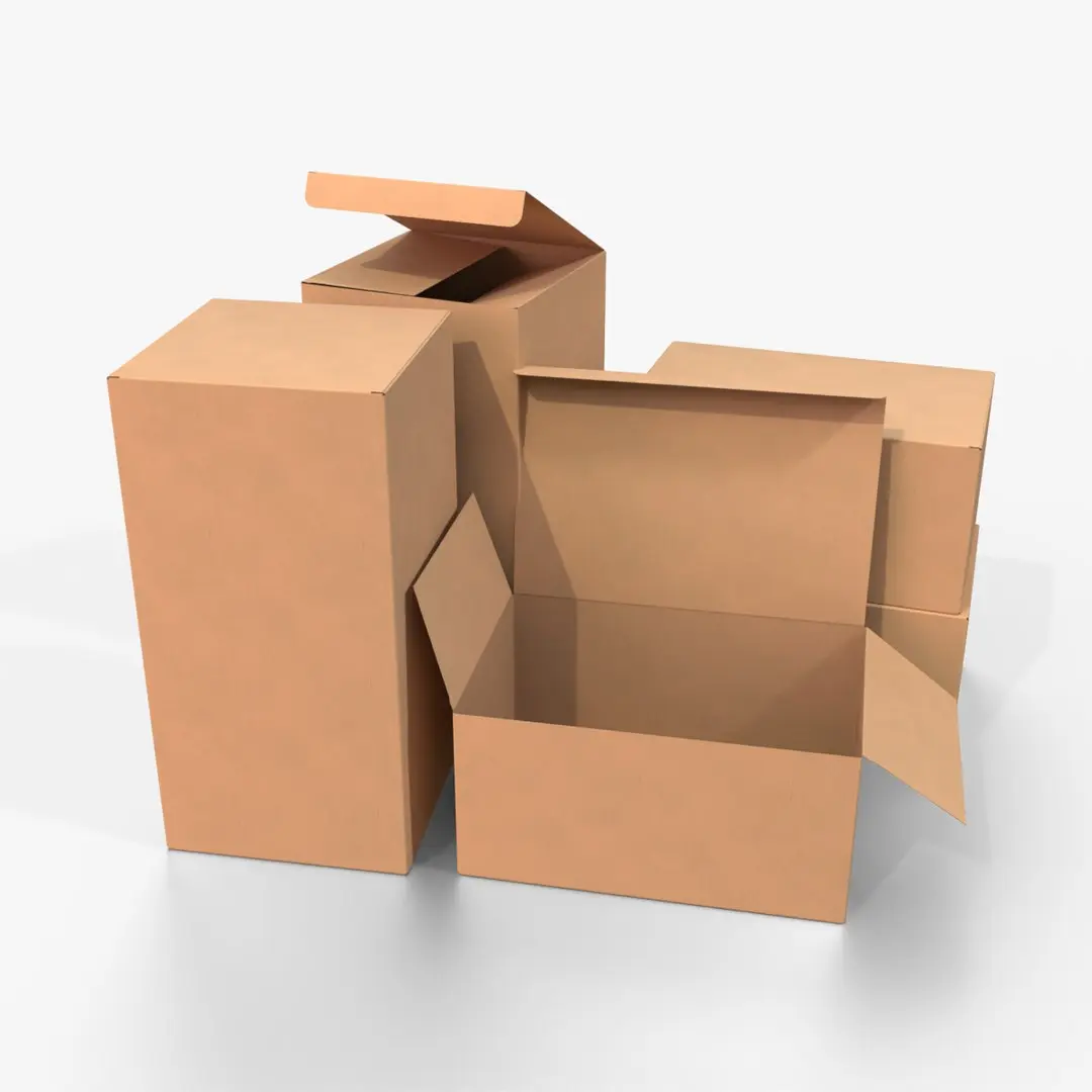Tuck Top Boxes – Tall and Regular Set 3D model