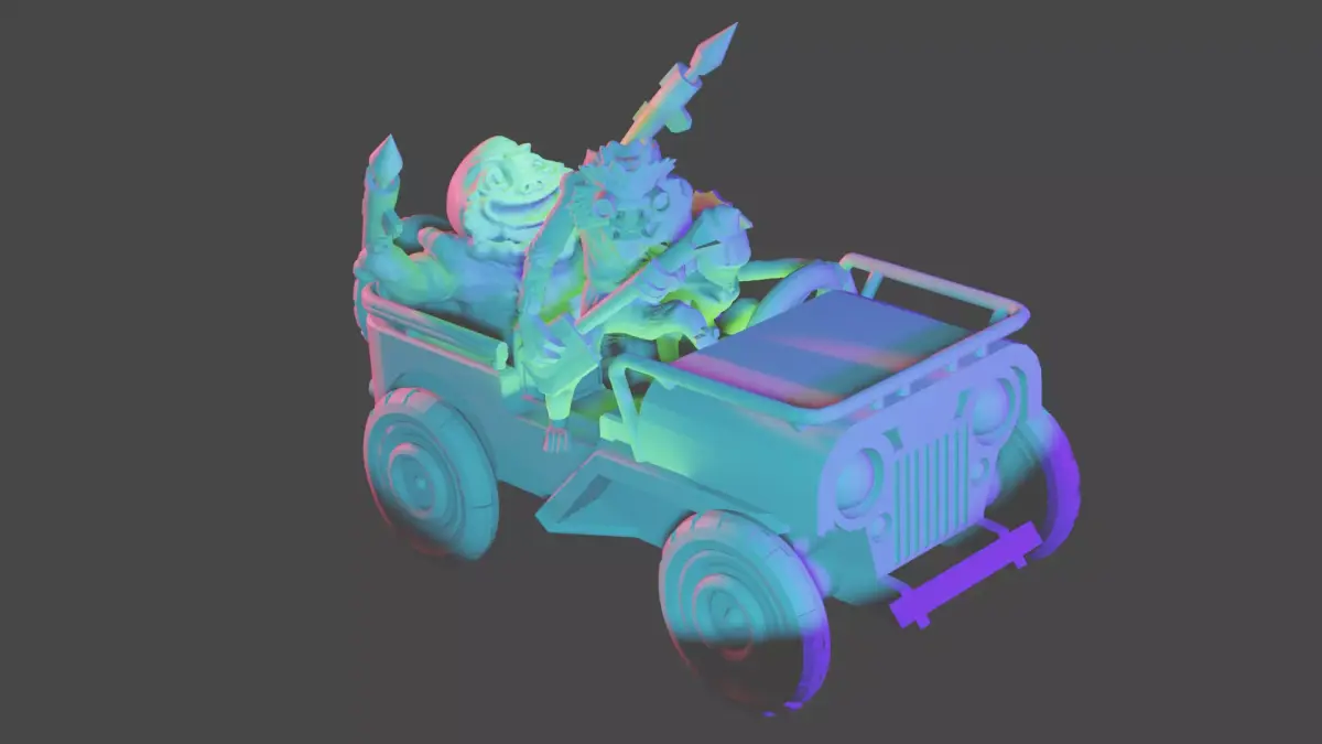 army vehicle monkey soldiers  3D print model