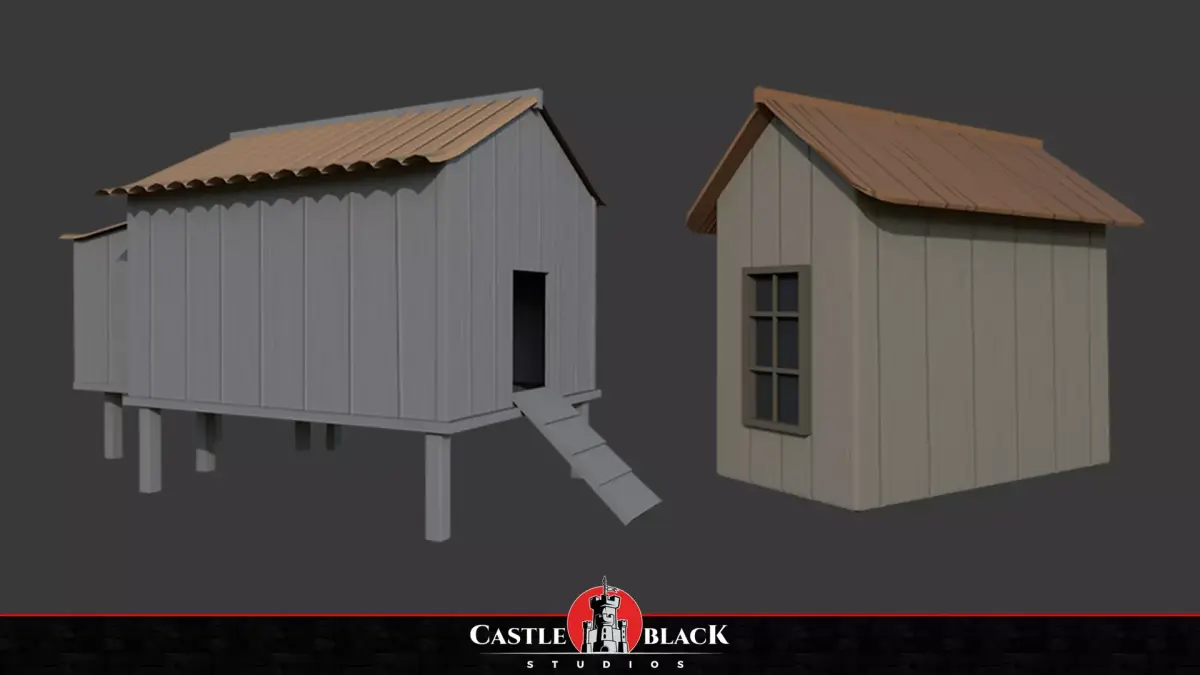  Wooden House Low-poly 3D model