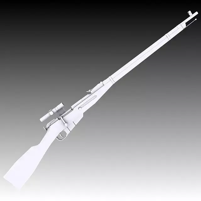 M91 30 Mosin Nagant with PU Scope Low-poly 3D model