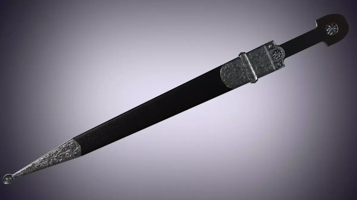 Default Caucasian dagger Qama or Cossack dagger Low-poly 3D model