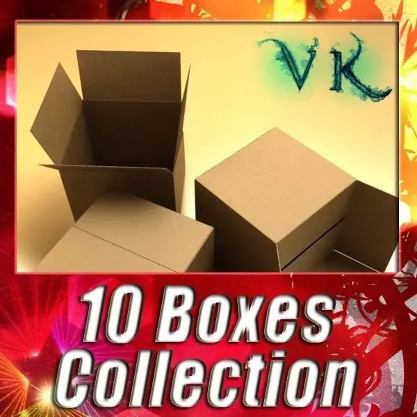 Cardboard boxes collection 3D model
