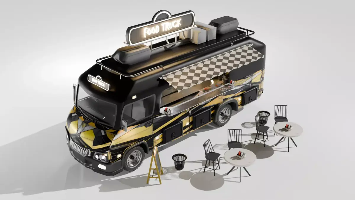 Food Truck Street Food Van Mobile Kitchen  3D model