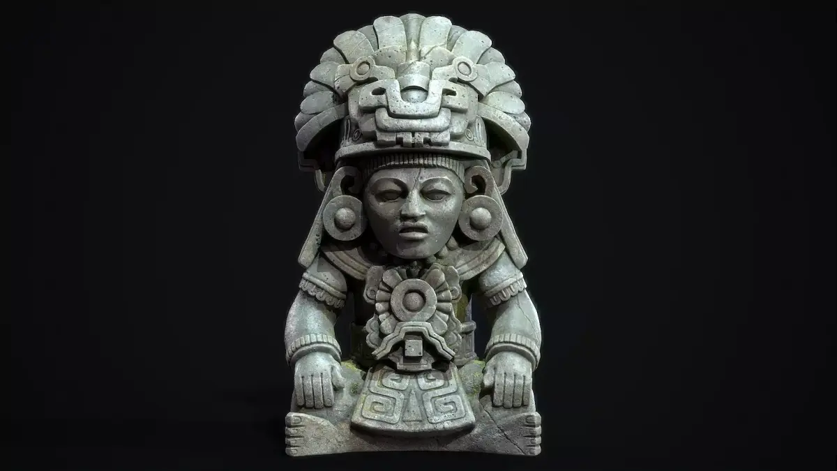 Statue Aztec Cocojo God Low-poly 3D model