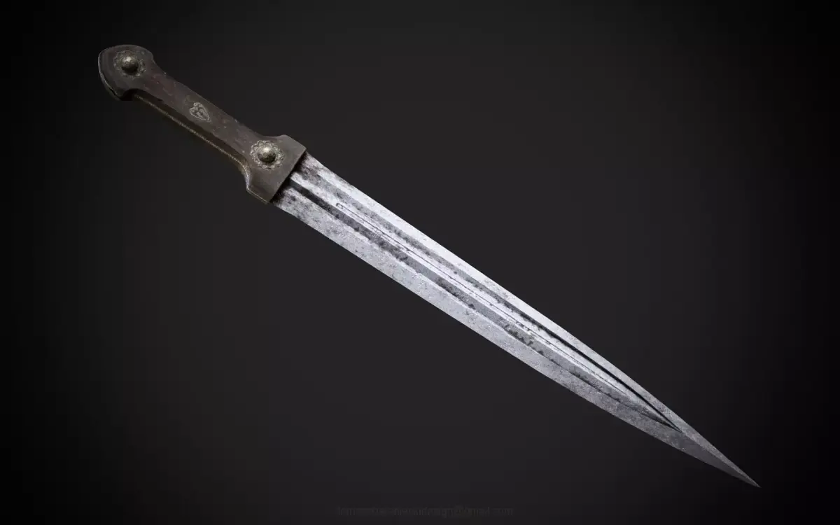 Caucasian Kindjal Dagger Low-poly 3D model