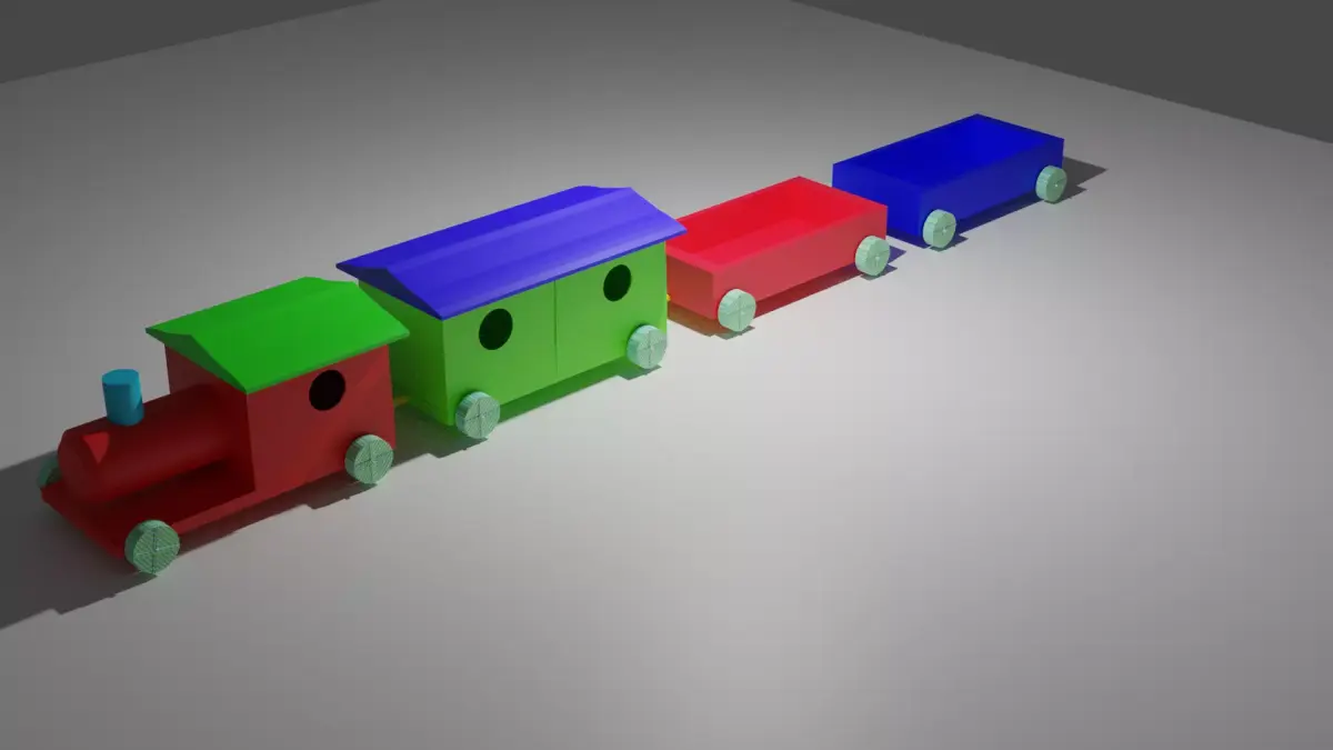 Toy Train 3D model 5