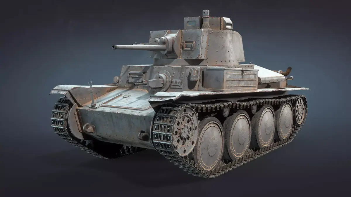 Tank PzKpfw 38t or LT vz38 Low-poly 3D model