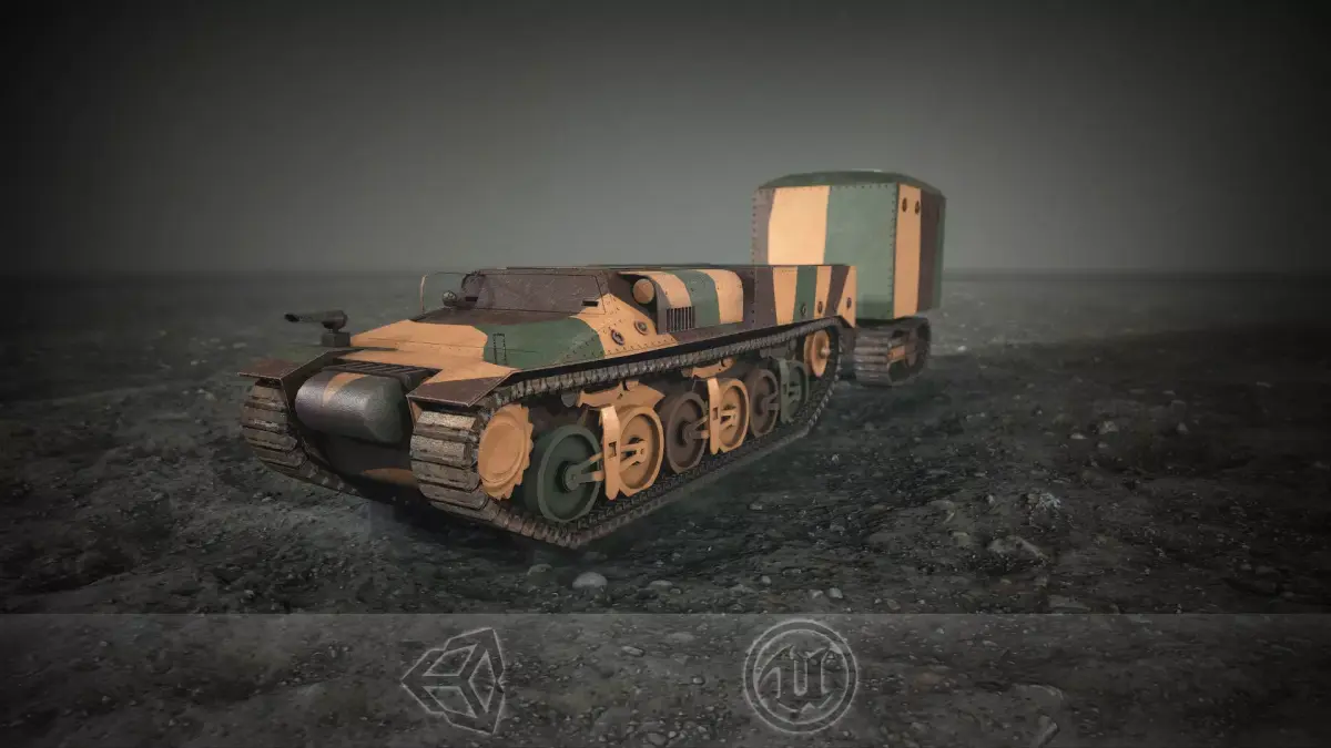 Lorraine 37L Tank Low-poly 3D model
