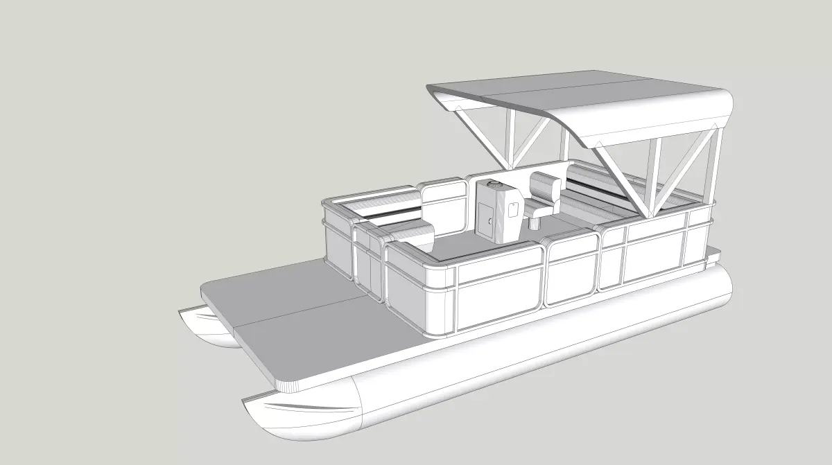 Pontoon Boat HO and N scales 3D print model