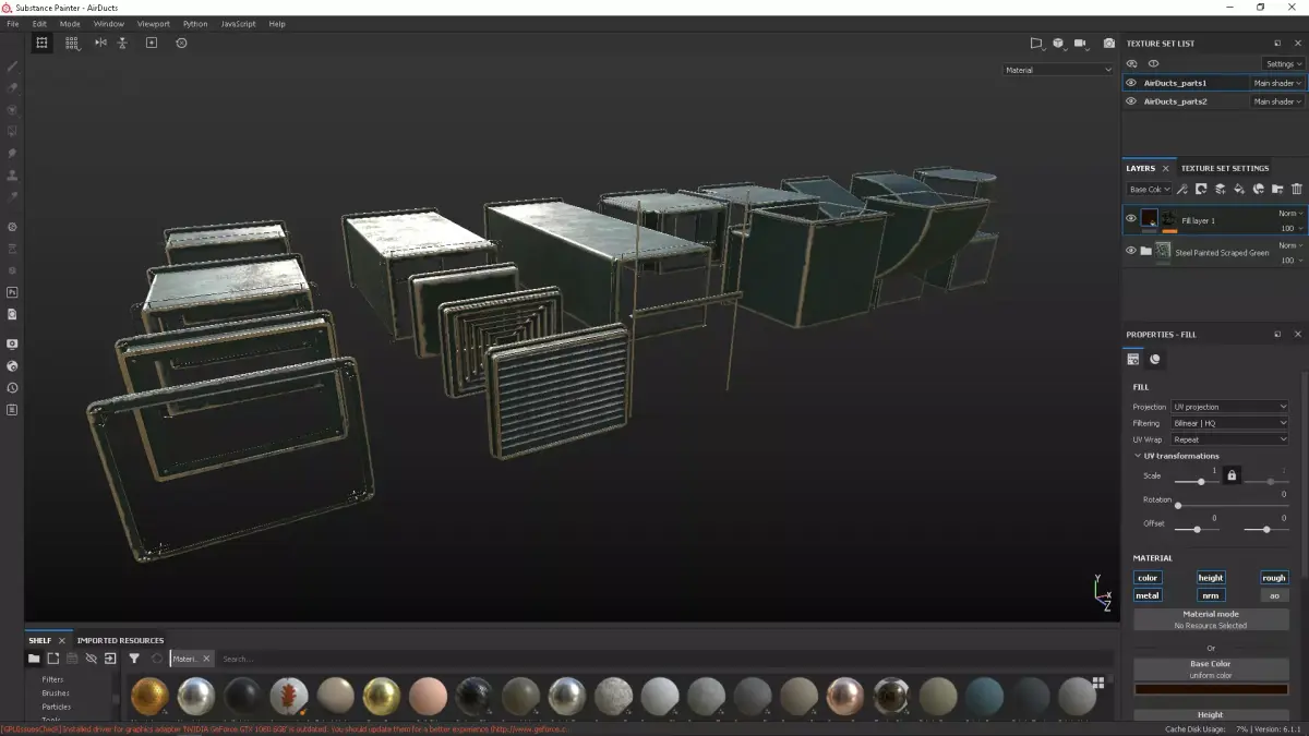 AirDucts set of metal boxes Low-poly 3D model
