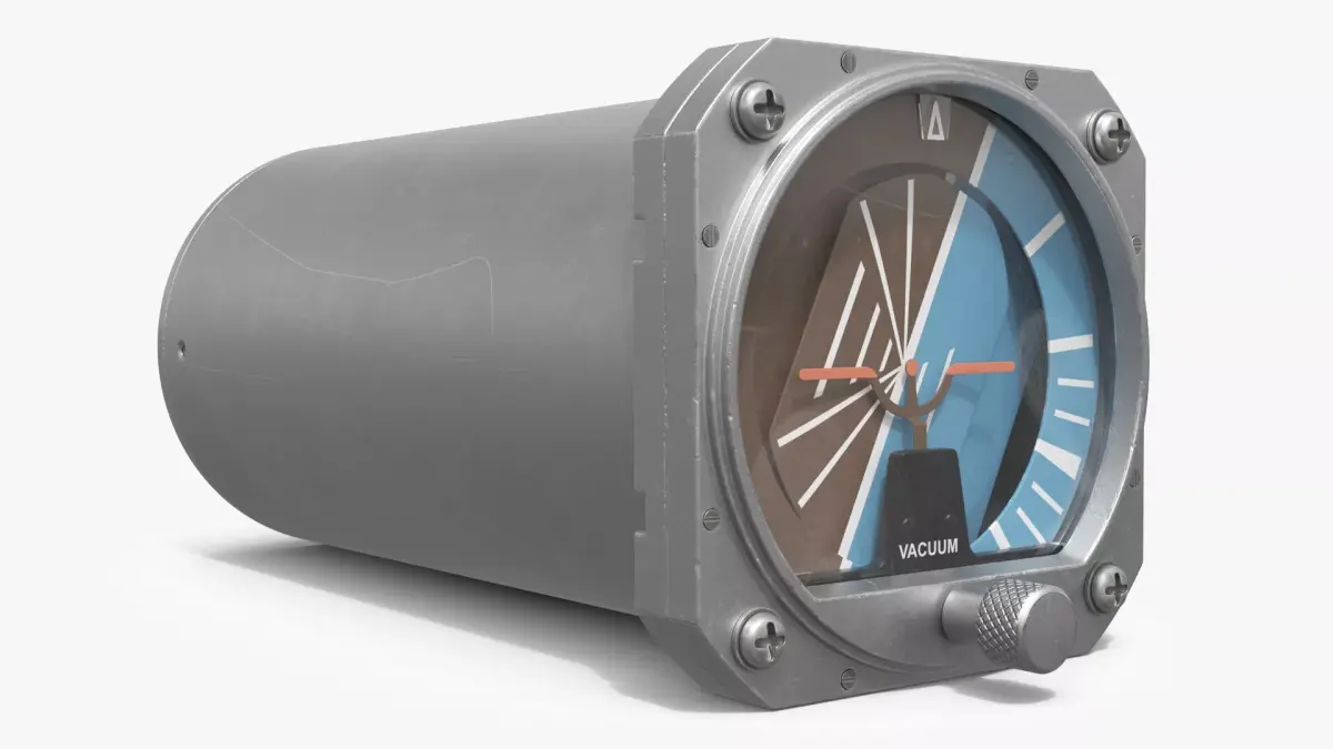 Cylindrical Aviation Horizon Indicator Unit Simplified 3D model