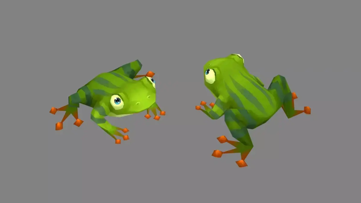 Cartoon tree frog Low-poly 3D model