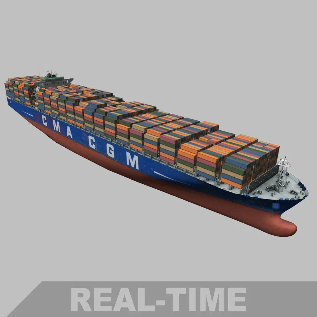 Container ship (New Panamax) + VTEL 3D model