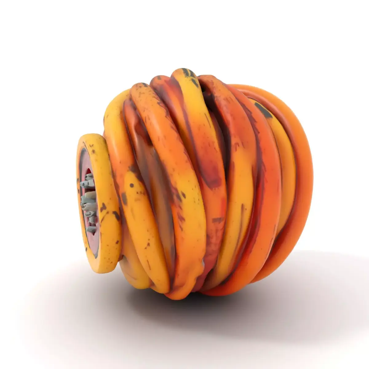 Coiled Industrial Cable Connector model pack Low-poly 3D model