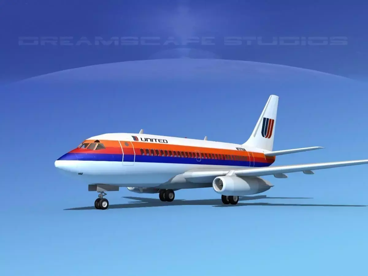Boeing 737-100 United 1 3D model