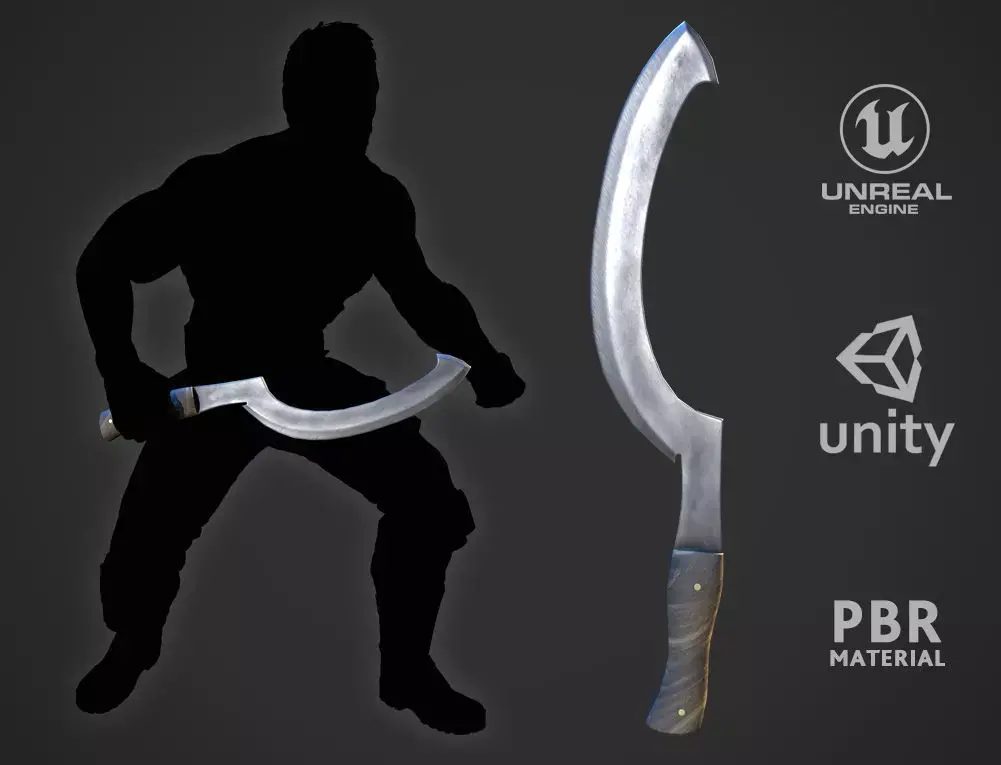 Egyptian Khopesh Low-poly 3D model