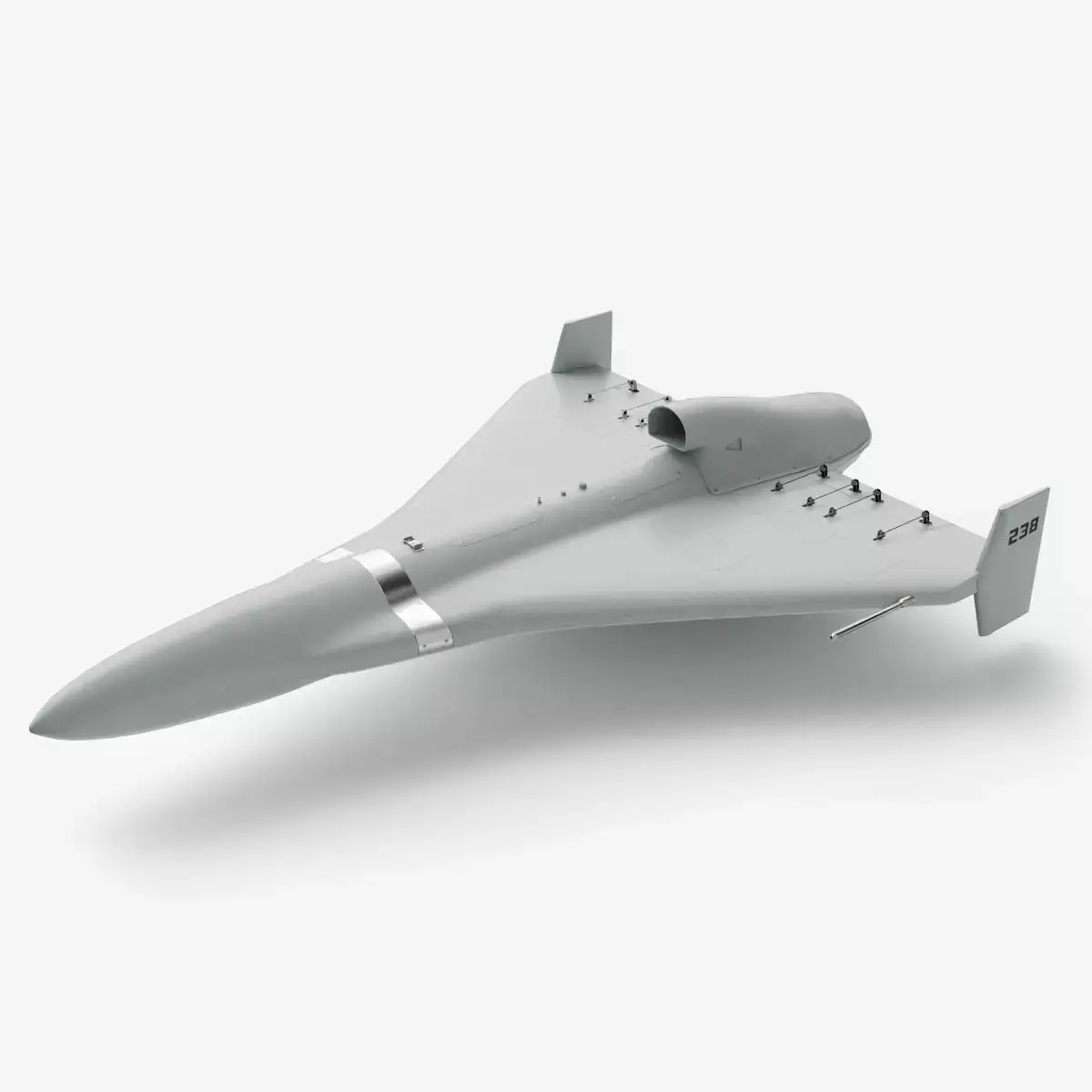 Iranian military drone Shahed-238 with jet engine Low-poly 3D model