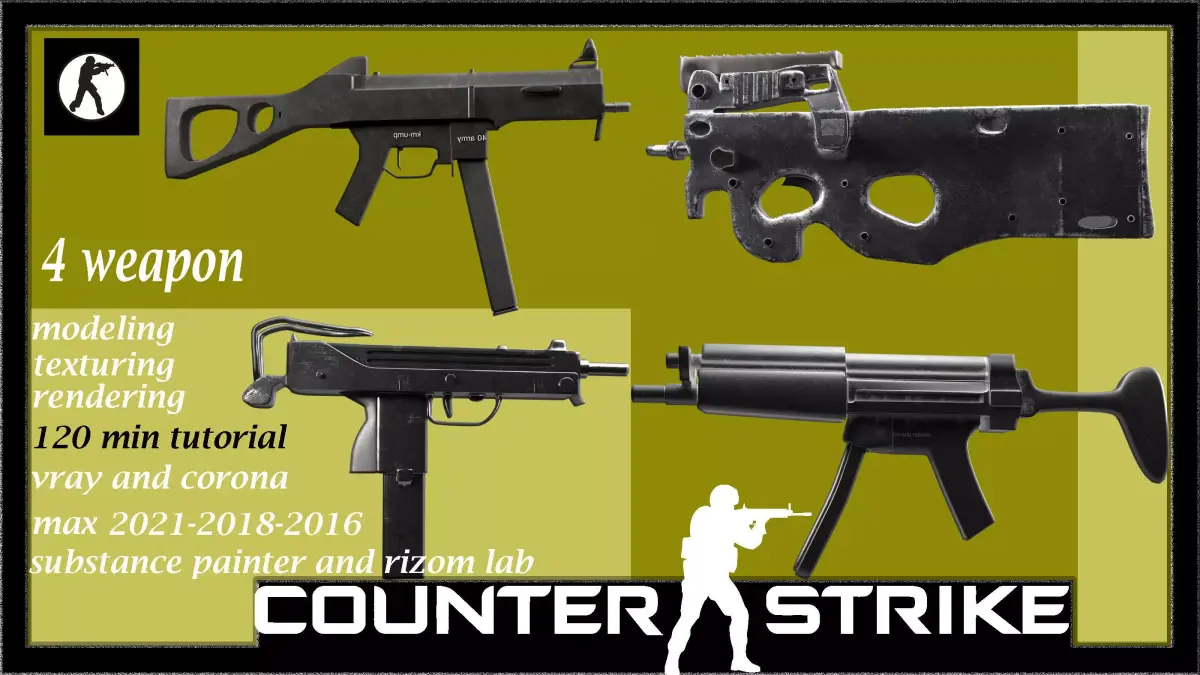 4weapons smg in counter strike 3D model