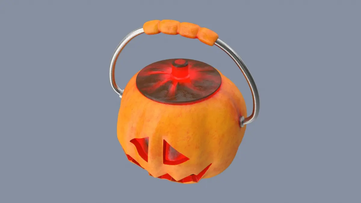 Jack-o-Lantern Smirkface Bucket 3D model