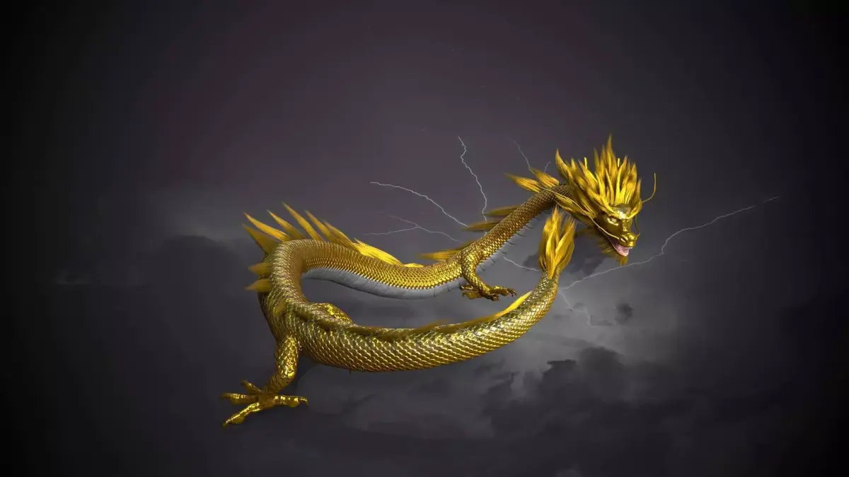 Chinese Dragon Loong Low-poly 3D model