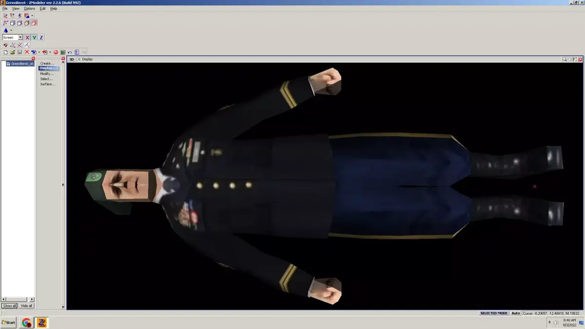 GreenBeret soldier in uniform Low-poly 3D model