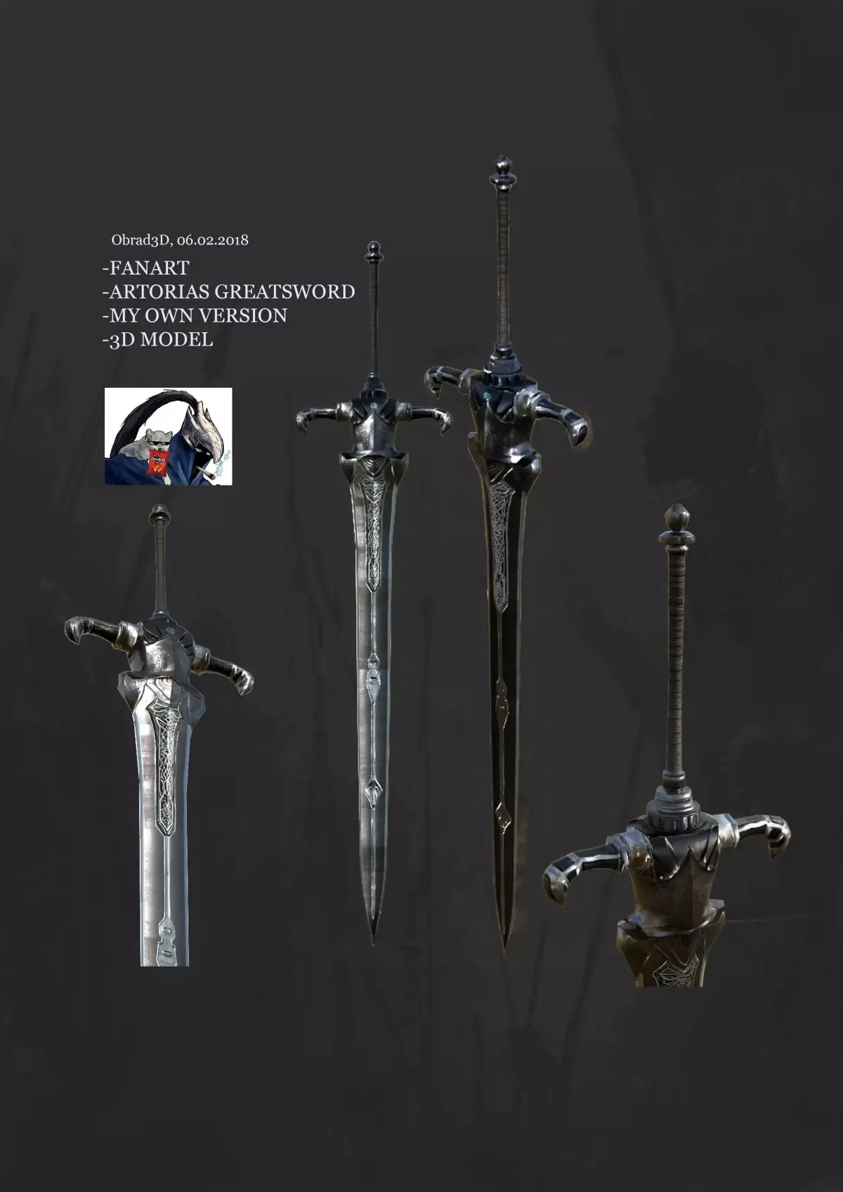Sword Artorias Low-poly 3D model