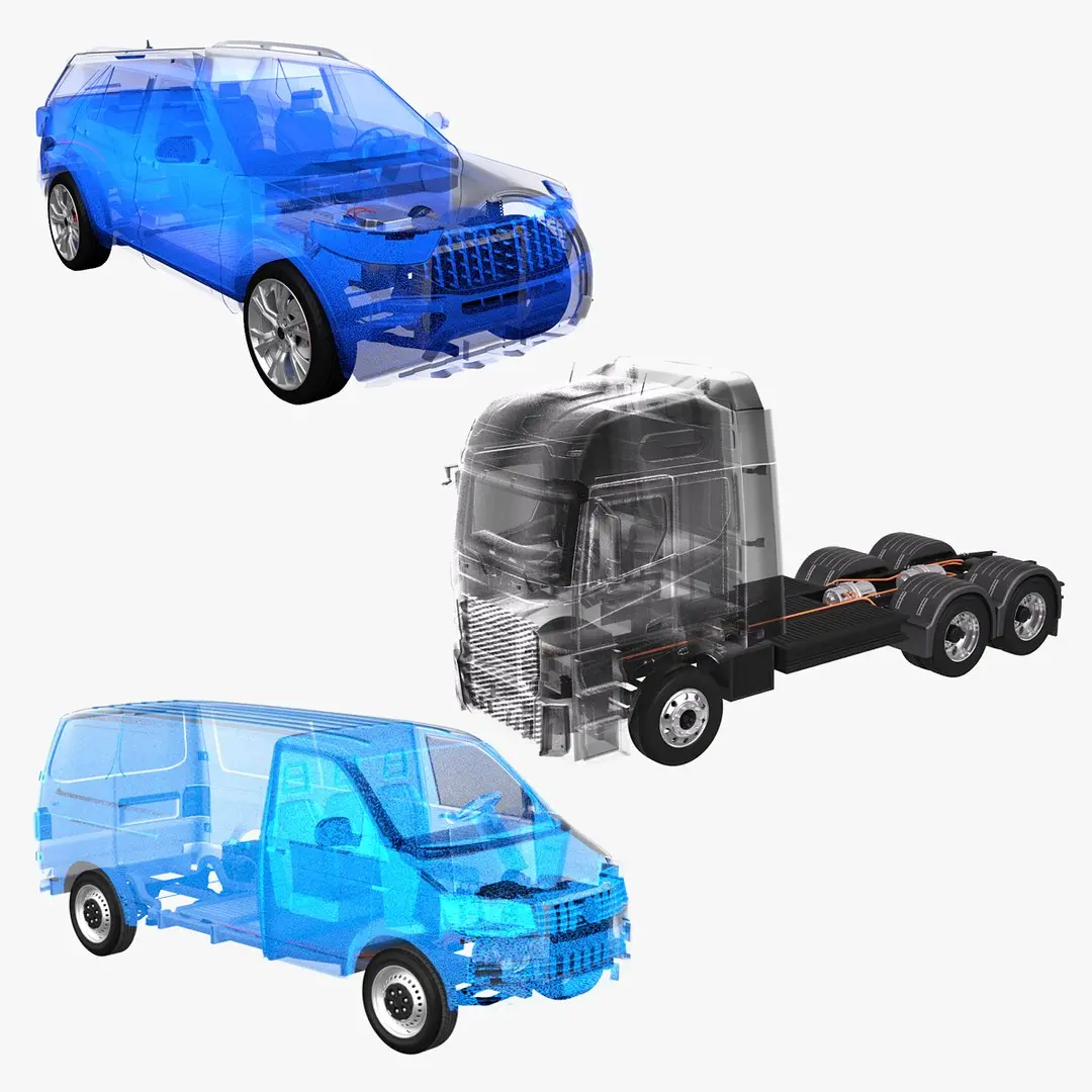 Electric Automobiles X-Ray Colletion 3D model