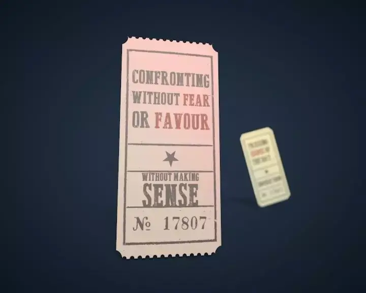Vintage Grunge Style movie-ticket Free 3D model
