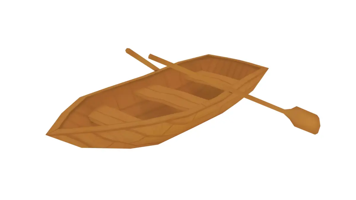 Wooden Boat - Hand Painted 3D model