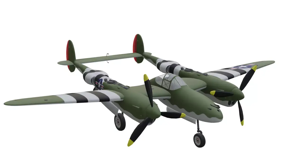 Lockheed P-38 Lightning Low-poly 3D model purchase