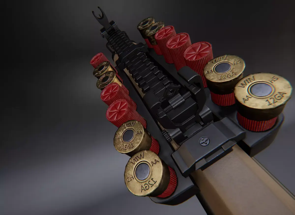AAA KSG Shotgun Game Ready PBR Low-poly 3D model