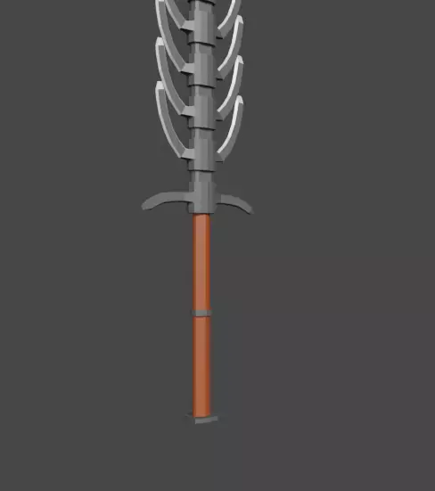 skeleton sword Low-poly 3D model