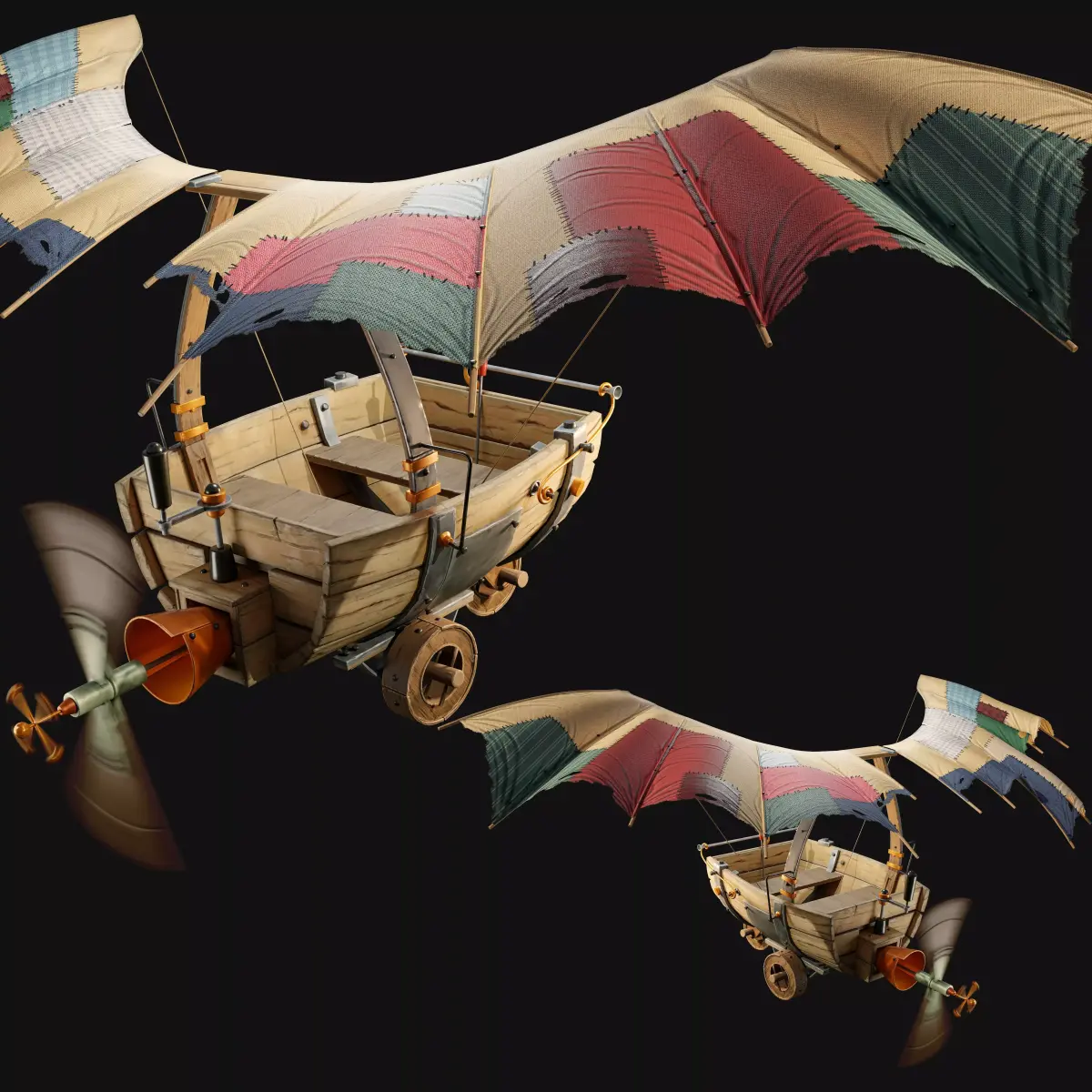 little flying boat-asset Low-poly 3D model