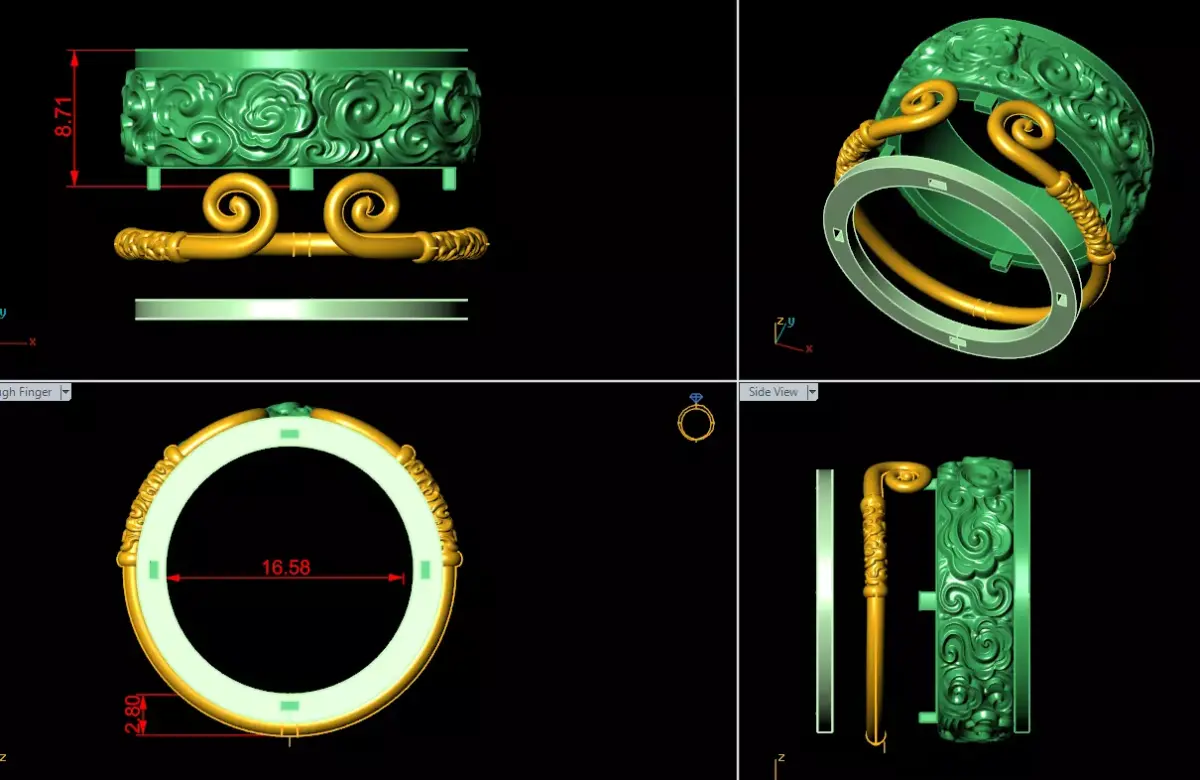 Modular Floral Ring 3D print model