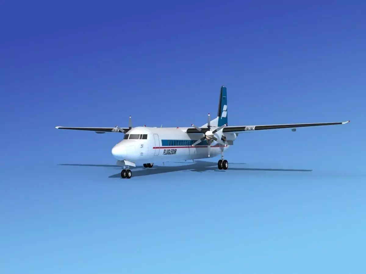 Fokker 50 Flugleidir Islandair 3D model