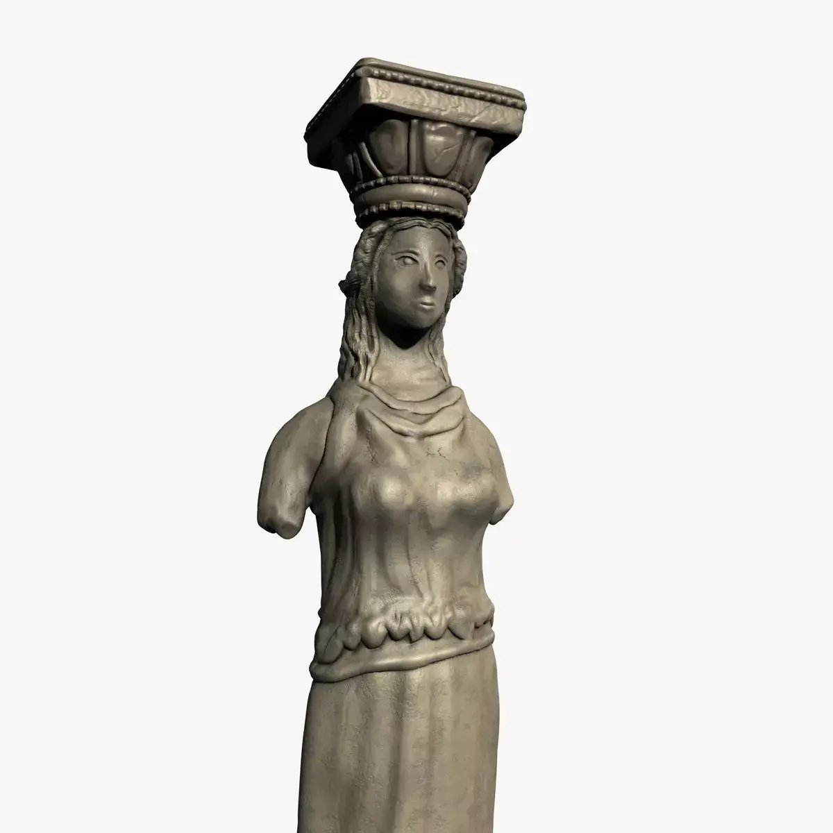 Caryatid pillar Low-poly 3D model