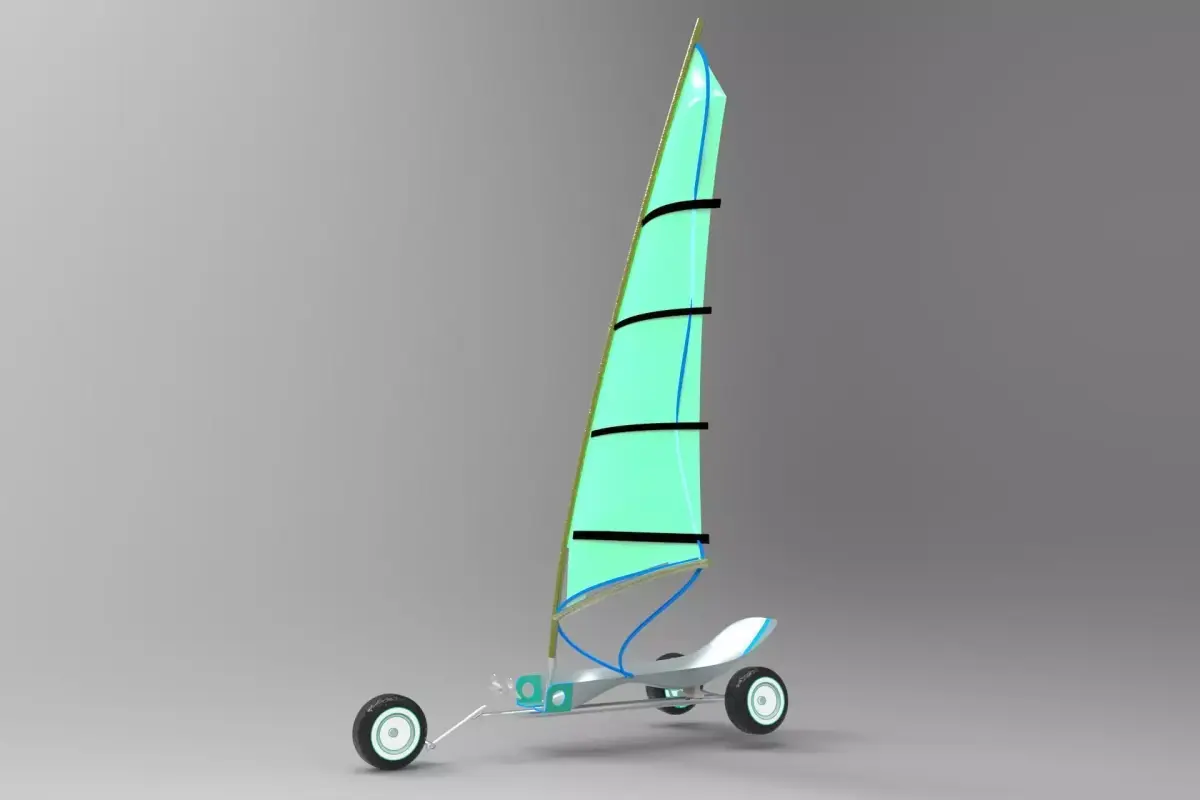 Sand yacht Low-poly 3D model