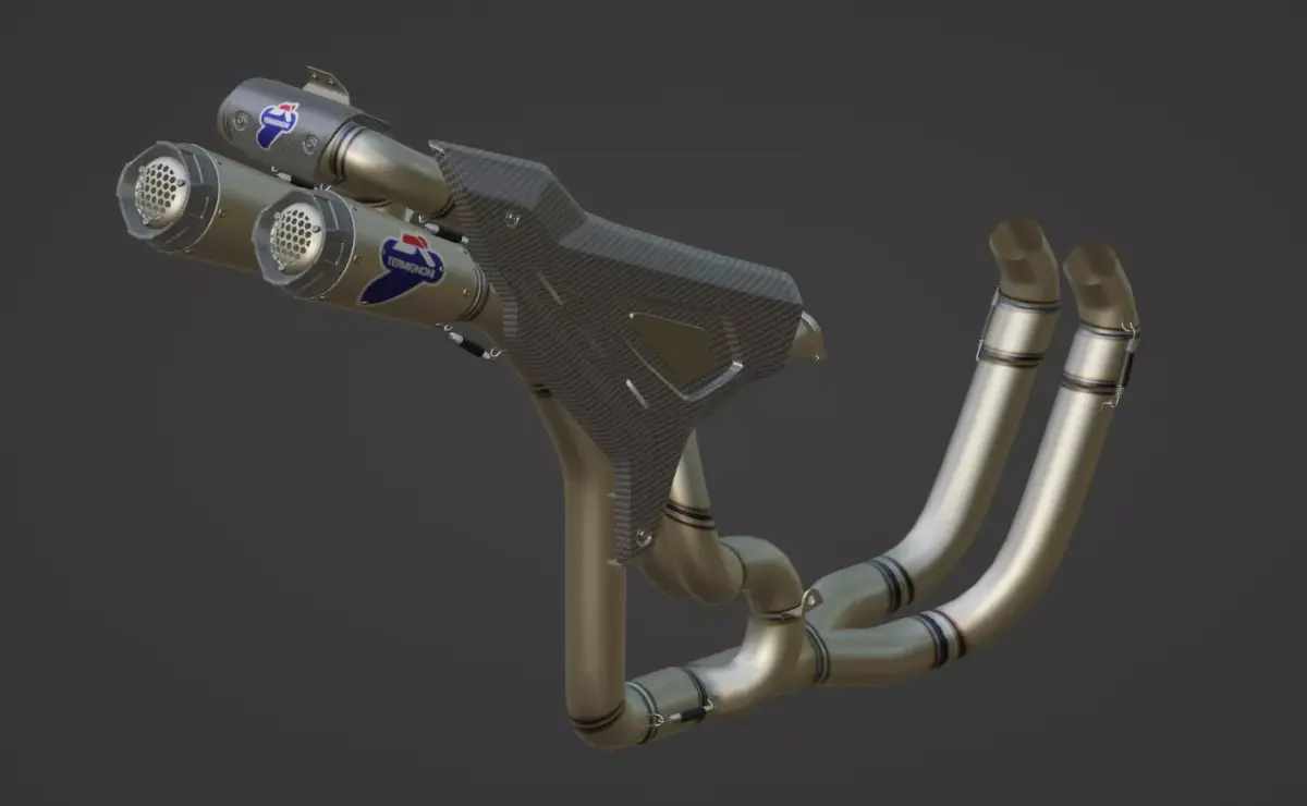 Termignoni Double Exhaust for Ducati Low-poly 3D model