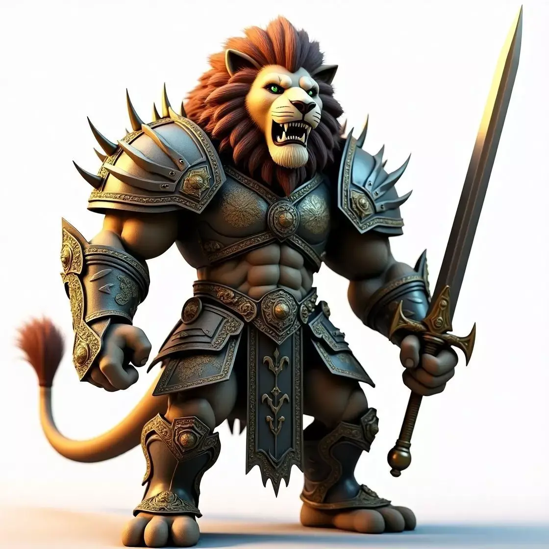Lion Warrior Knight 3D Model Low-poly 3D model