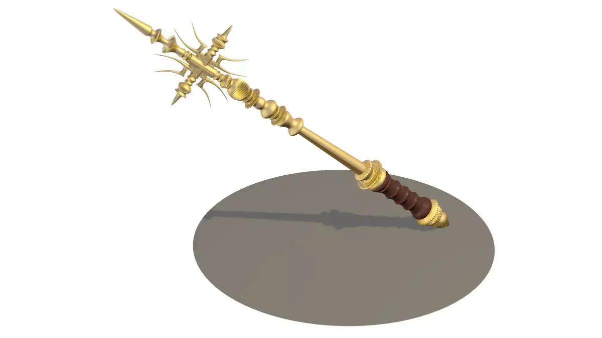 X mace X High Poly golden wand 3D model
