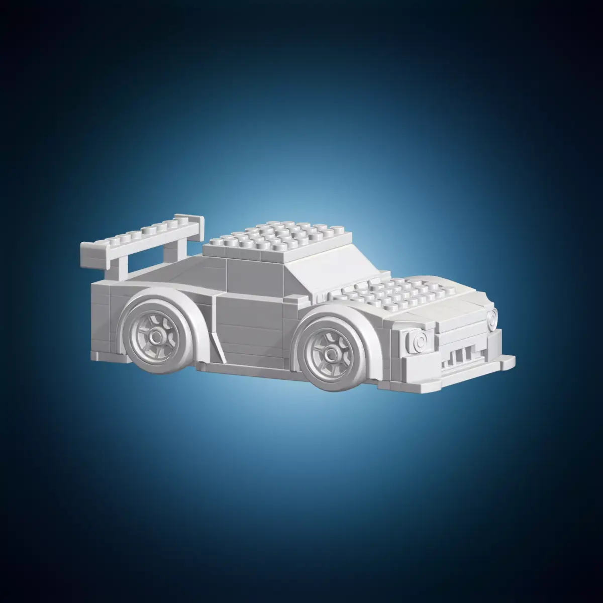 Brick Style Race Car 3D Print Model 3D print model