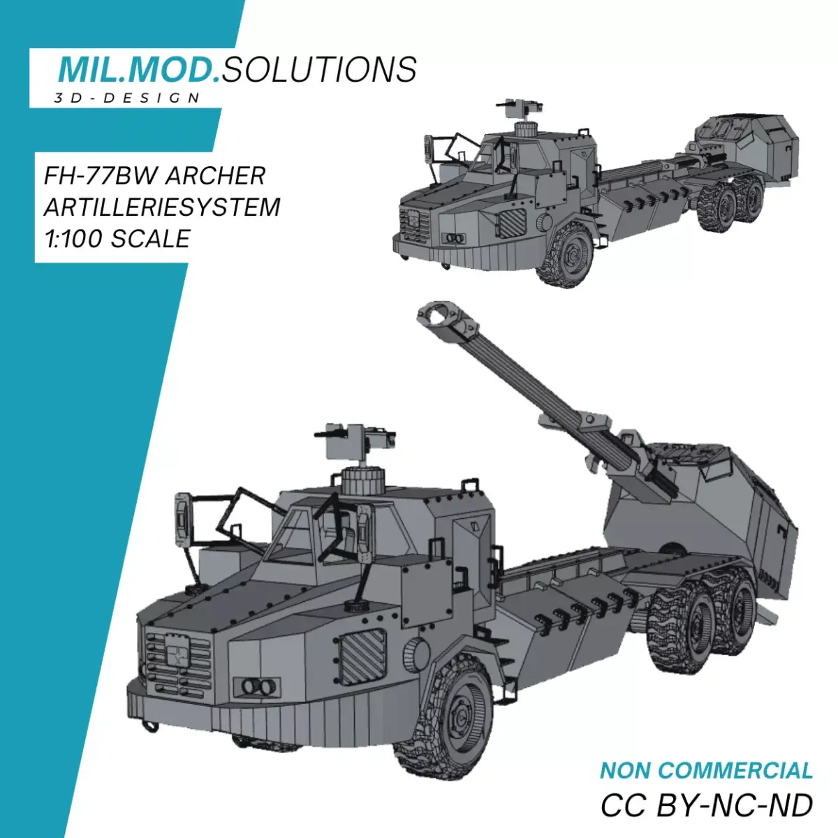FH-77BW L52 Archer Artillerie System 3D print model