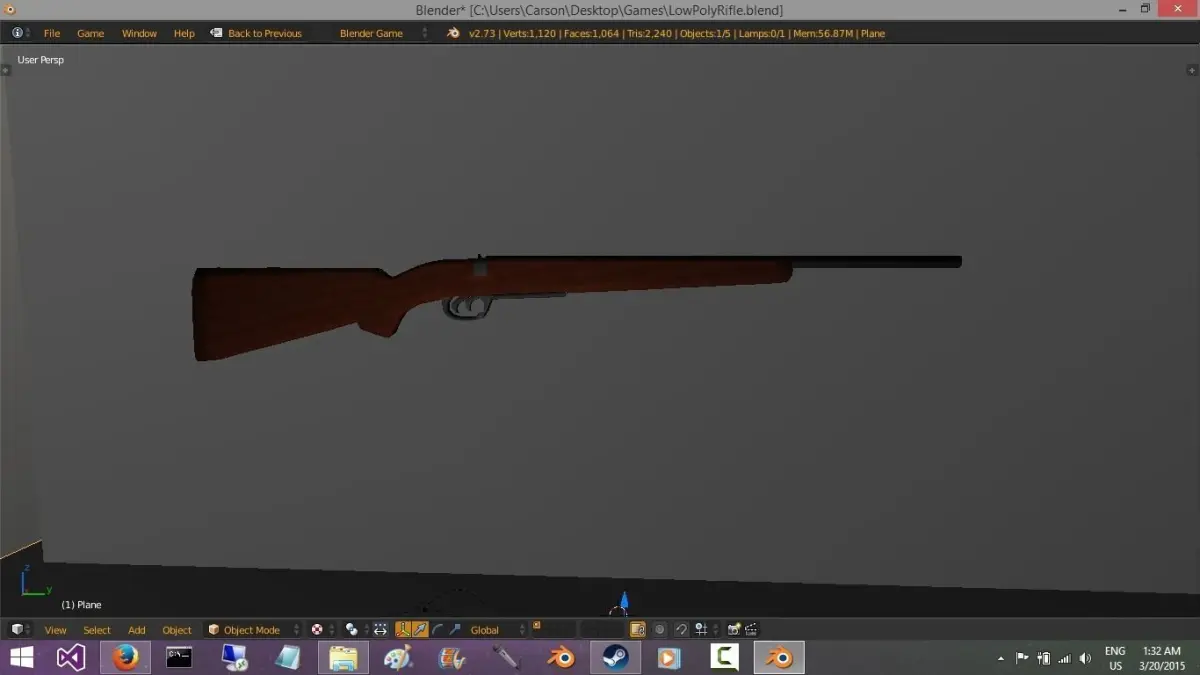 Double Barrel Shotgun Free low-poly 3D model purchase