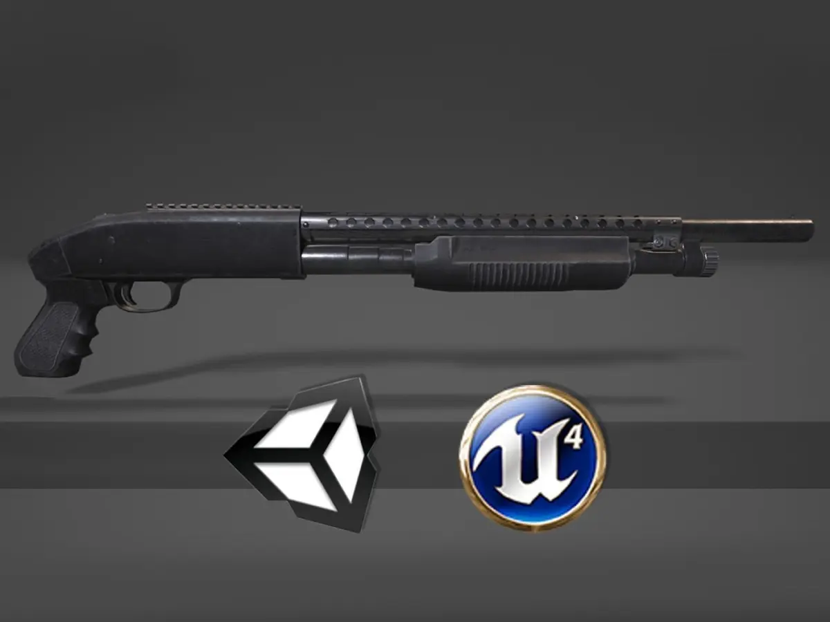 Mossberg Shotgun - PBR Weapon and Game Ready  Low-poly 3D model