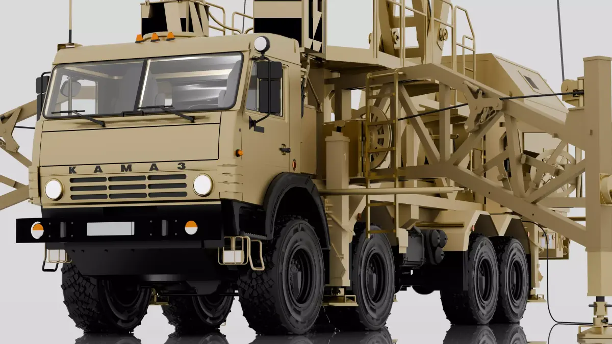 Russian Kamaz truck 8X8 with mobile Control - Premium Low-poly 3D model